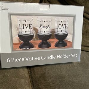 Essentials Black and White Votive Candle Holder Set